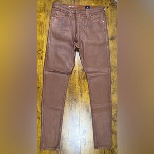 NWOT AG Adriano Goldschmied Women's 27 Brown Farrah High Rise Skinny Ankle Jeans